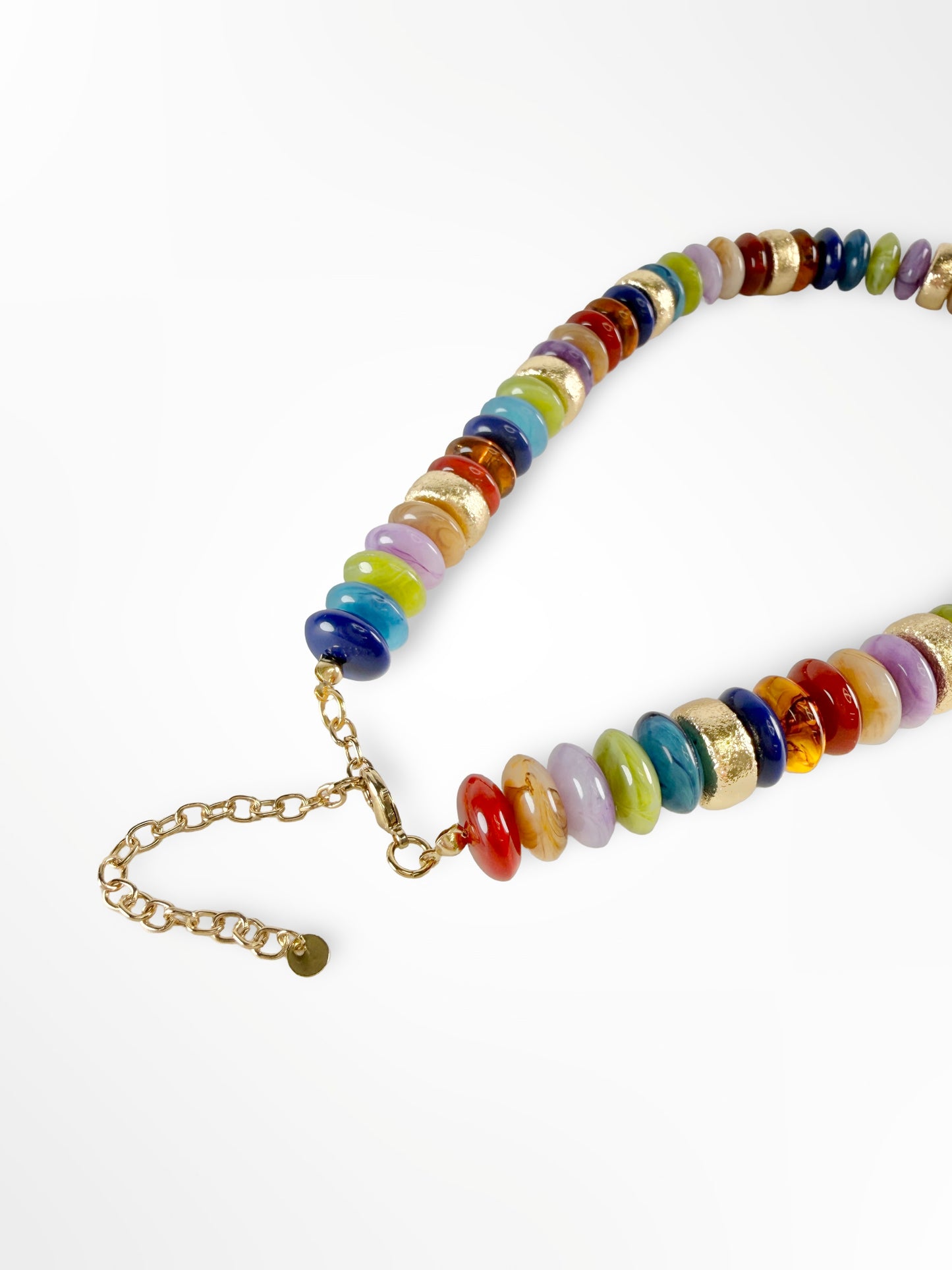 Wide Bead Necklace - Dark Multi