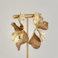 Ginkgo Leaf Statement Earrings - Brown