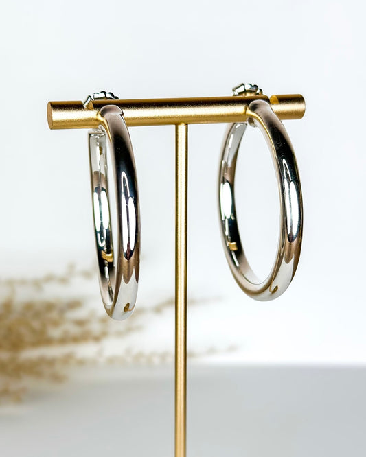 Simon Sebbag Silver Classic Hoop Earrings - Medium