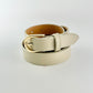 Ivory Skinny Leather Belt