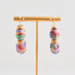 Beaded Rainbow Hoop Earrings
