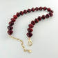 Marble Pebble Stone Necklace - Wine
