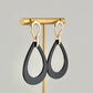 Black Resin Open Teardrop Earrings