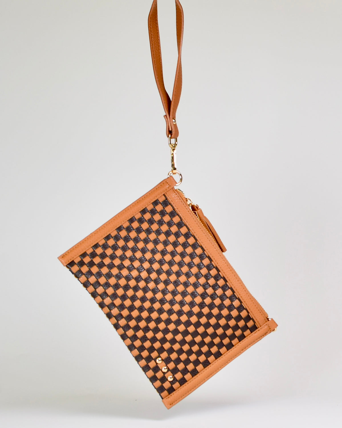 Westlynn Woven Bum Bag - Check Coffee