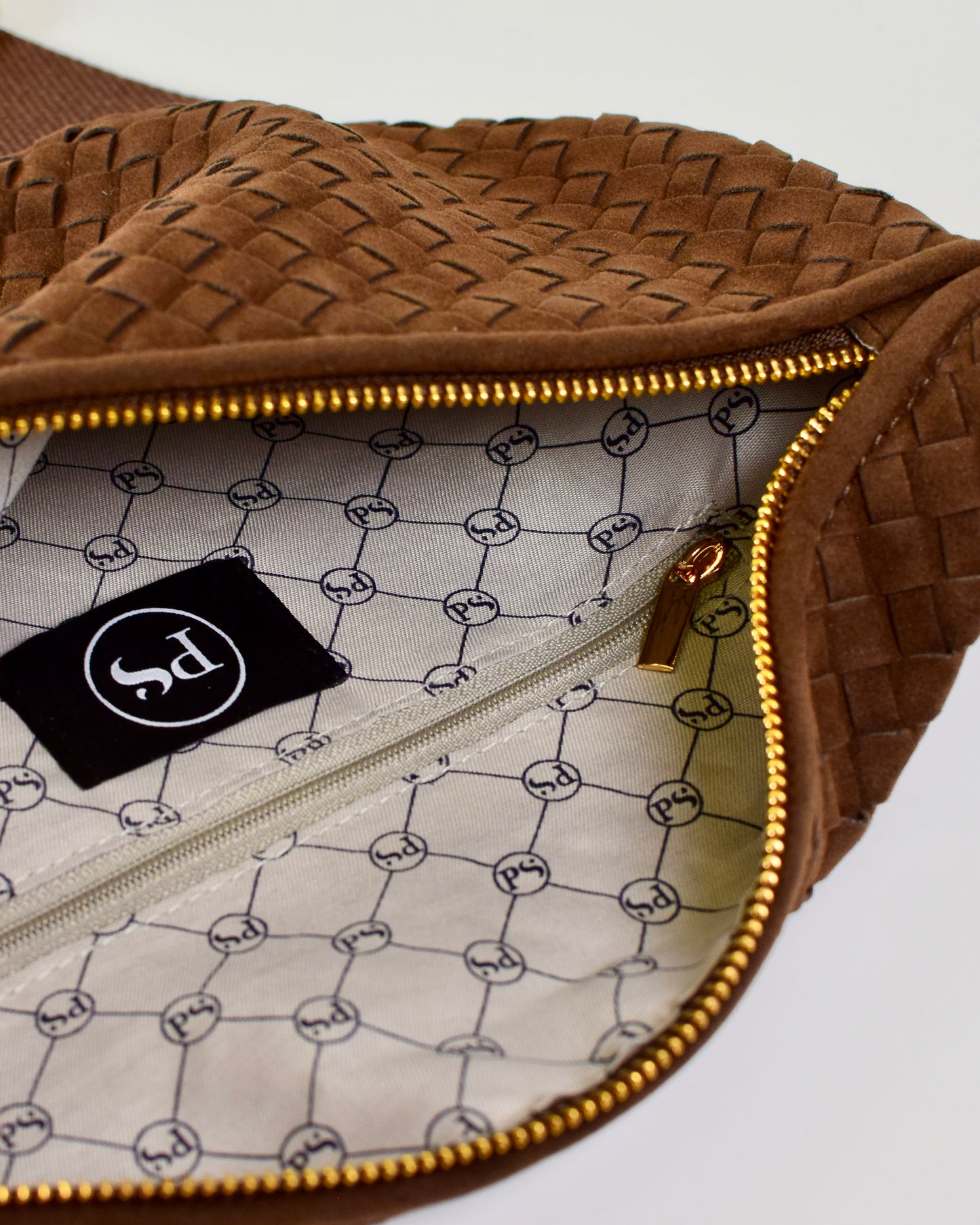 Suede Westlyn Woven Bum Bag - Chocolate