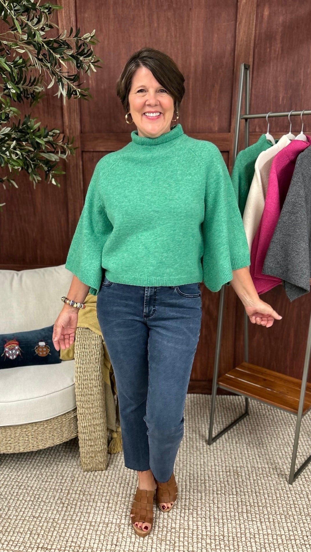 Evangeline Turtleneck Sweater - Green