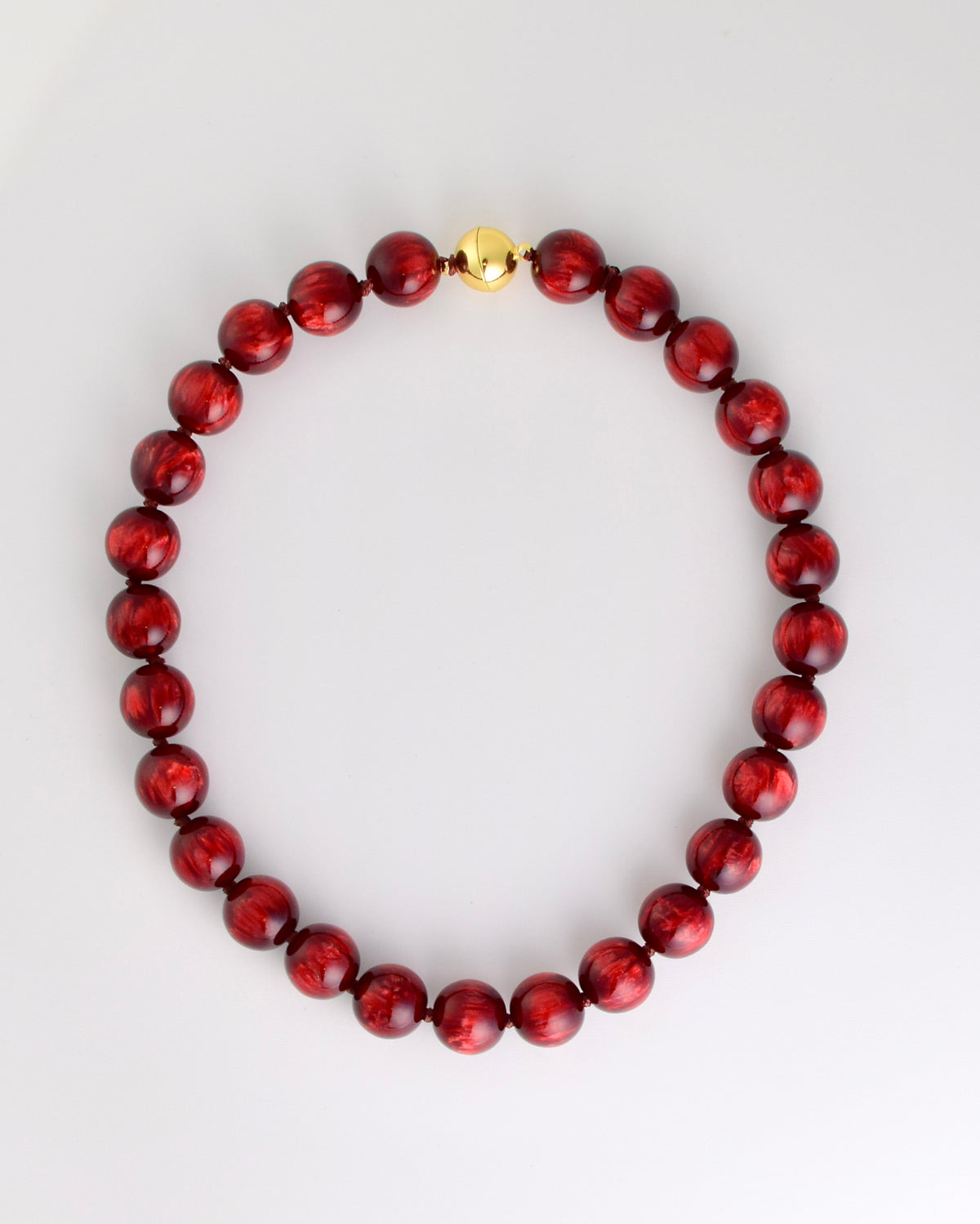 Red Round Bead Necklace