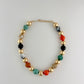 Mixed Stone & Gold Ball Necklace - Multi