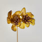 Resin Flower Statement Earrings - Brown