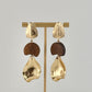 Gold & Wood Statement Drop Earrings