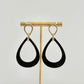 Black Resin Open Teardrop Earrings
