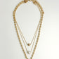 Triple Layered Necklace w/Pearl