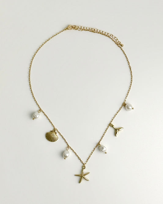 Pearl & Starfish Charm Necklace