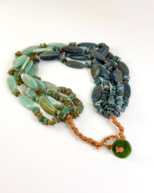 Multi Strand Stone Bead Necklace