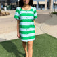 Tatum Stripe Dress - Green & Sky Blue
