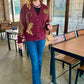 Wild Tiger Knit Cardigan - Burgundy