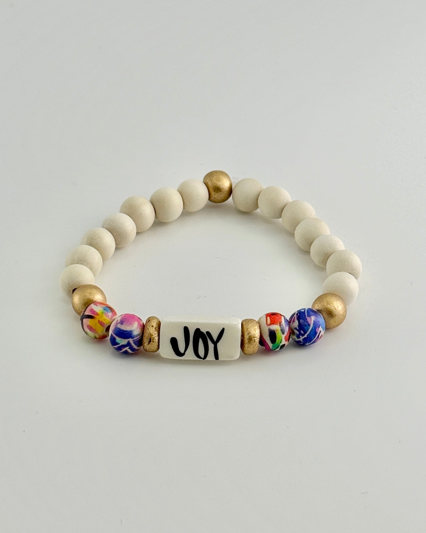 Joy Wood Bead Bracelet