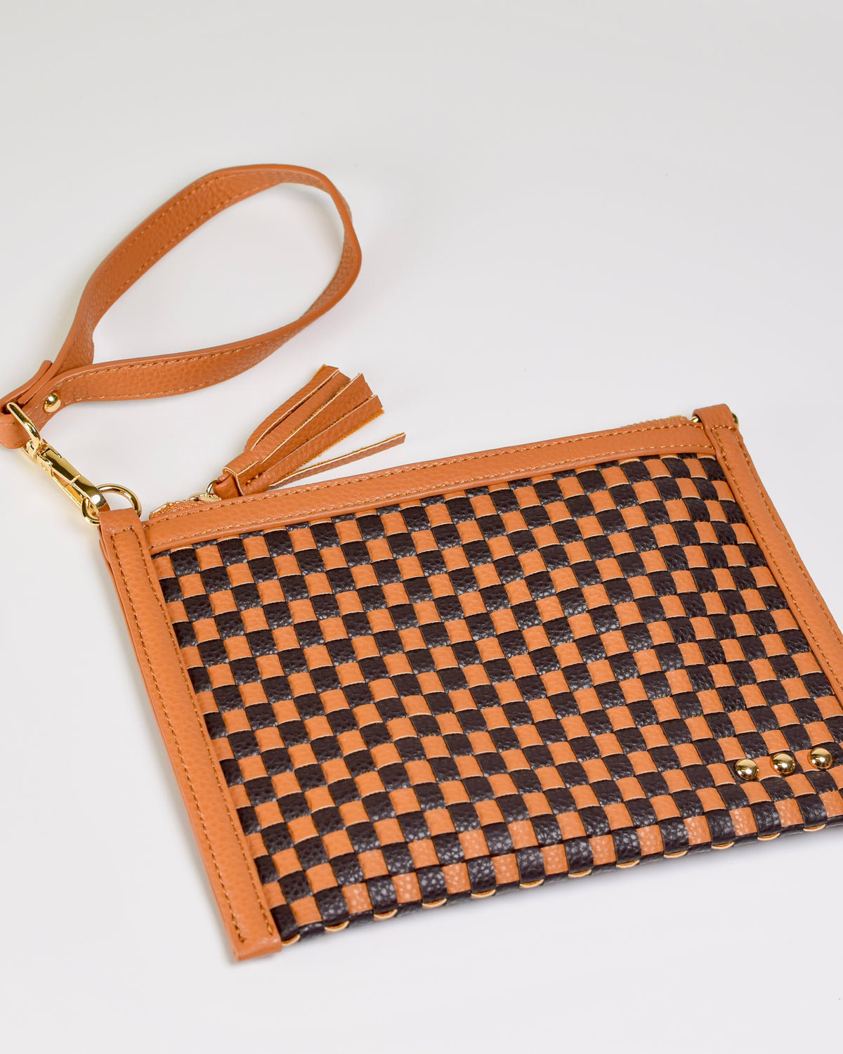 Westlynn Woven Bum Bag - Check Coffee