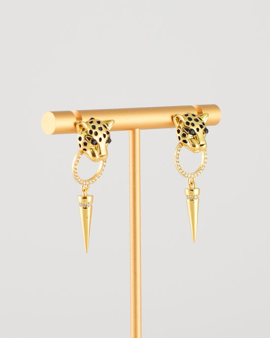 Leopard Charm Post Earrings