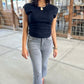 Michael Stars Joni Crew Neck Top - Black