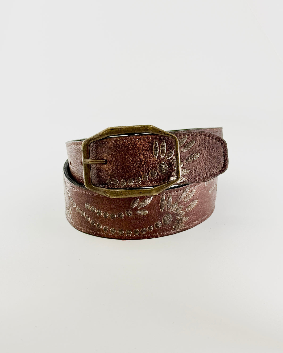 Teak Rustic Mohawk Leather Belt