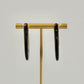 Black Acrylic Crylic & Gold Teardrop Earrings