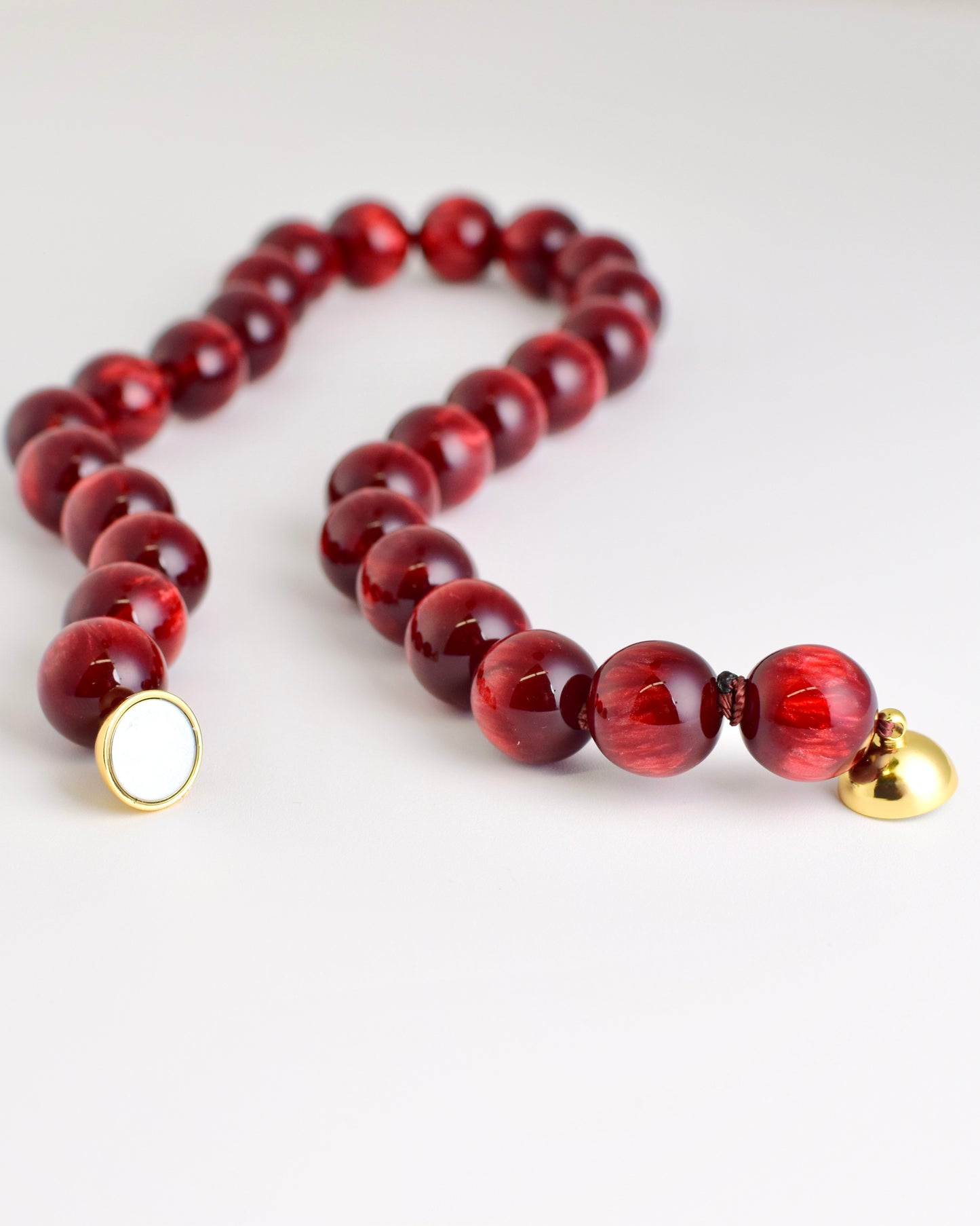 Red Round Bead Necklace