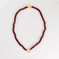 Wine Stone Bead Necklace