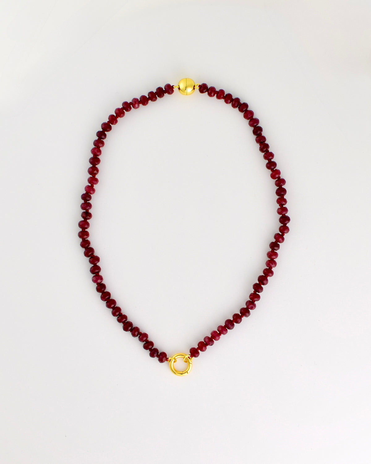 Wine Stone Bead Necklace