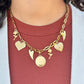 Gold Roses & Hearts Charm Necklace