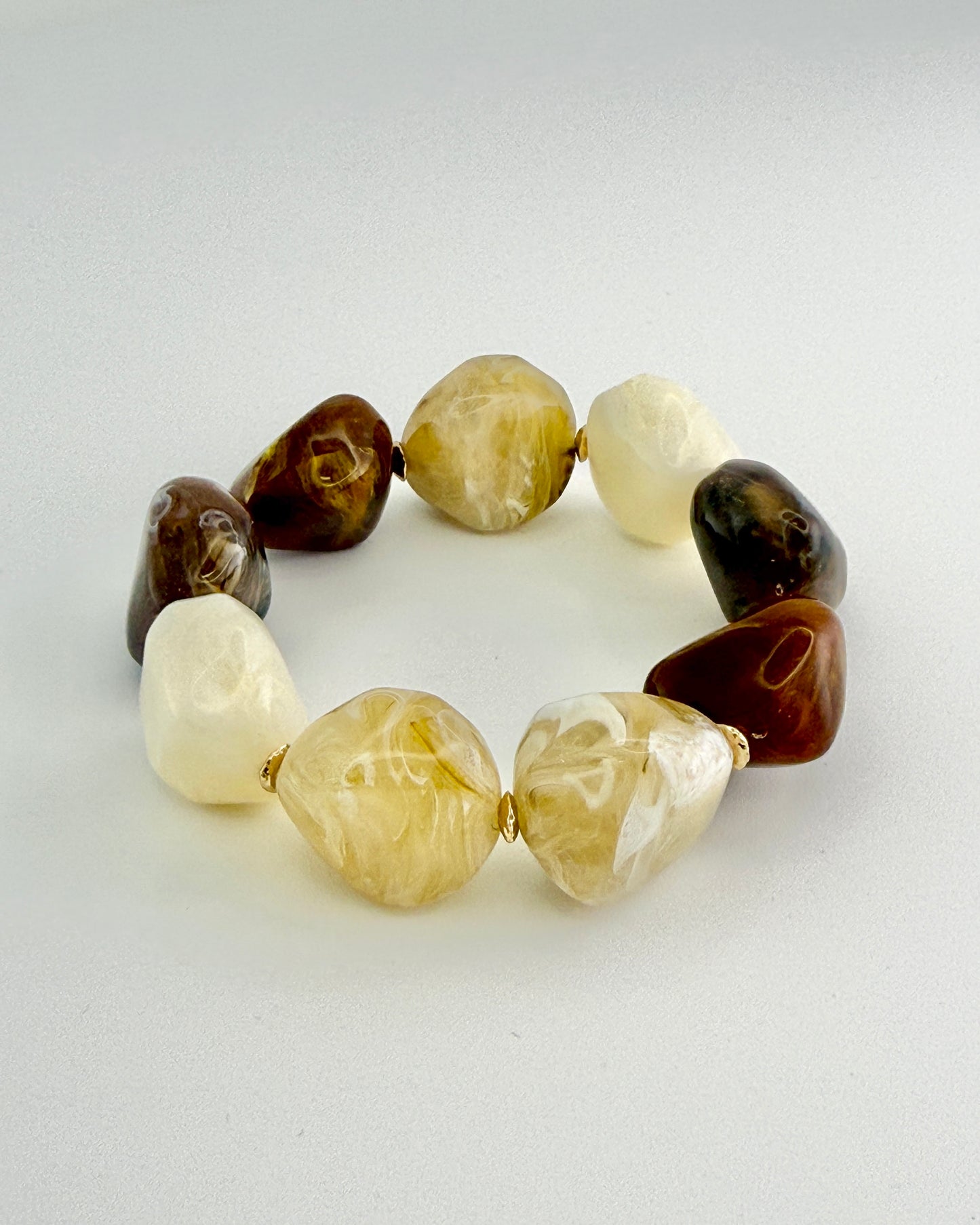Stone Bead Bracelet - Brown