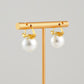 Pearl Charm Hoop Earrings
