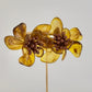 Resin Flower Statement Earrings - Brown