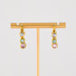Round Crystal Charm Huggie Earrings