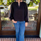 Vienna Quilted Quarter Zip - Black & Plaid