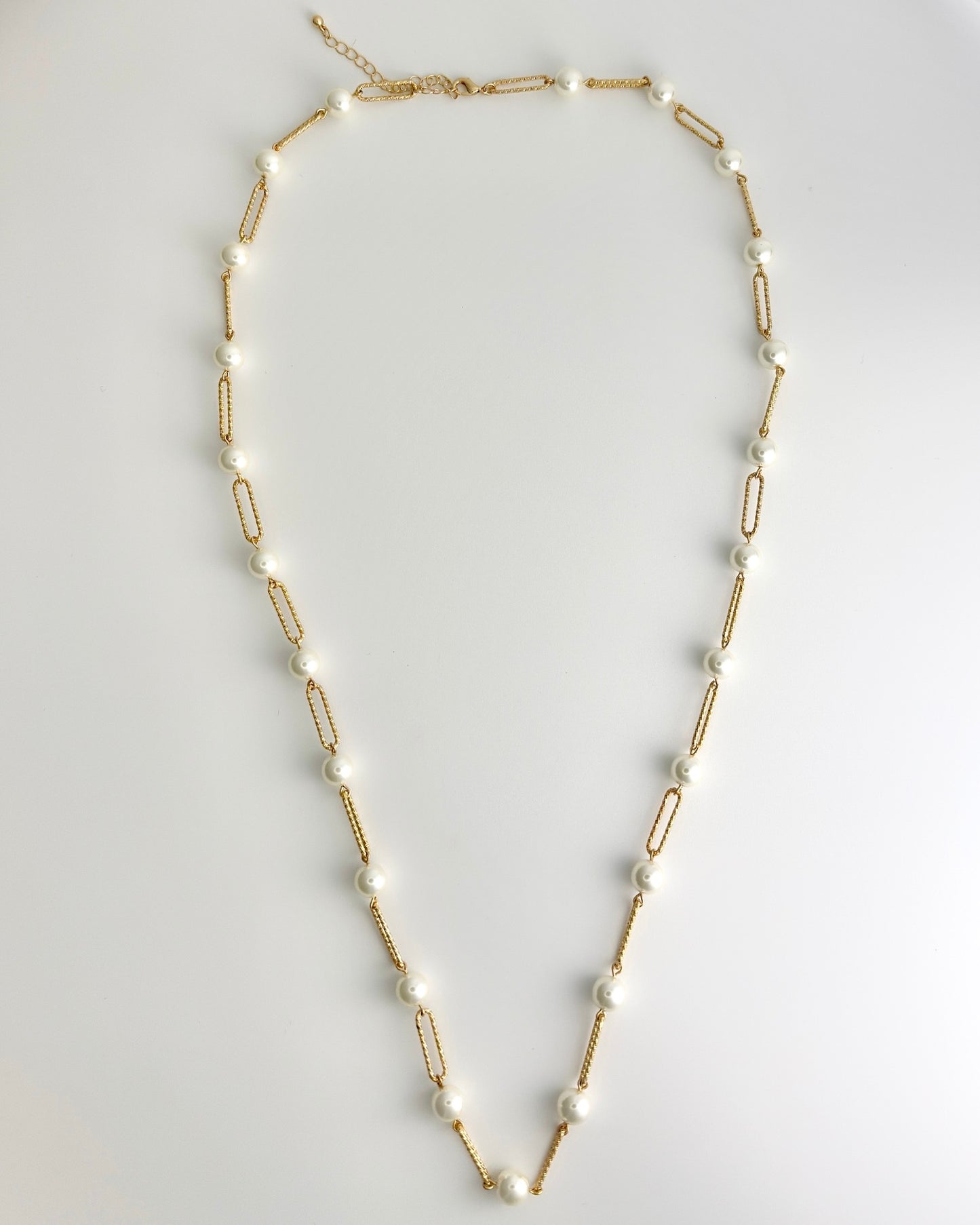 32" Link Chain & Pearl Necklace