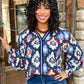 Navy Mix Print Top