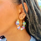 Beaded Rainbow Hoop Earrings