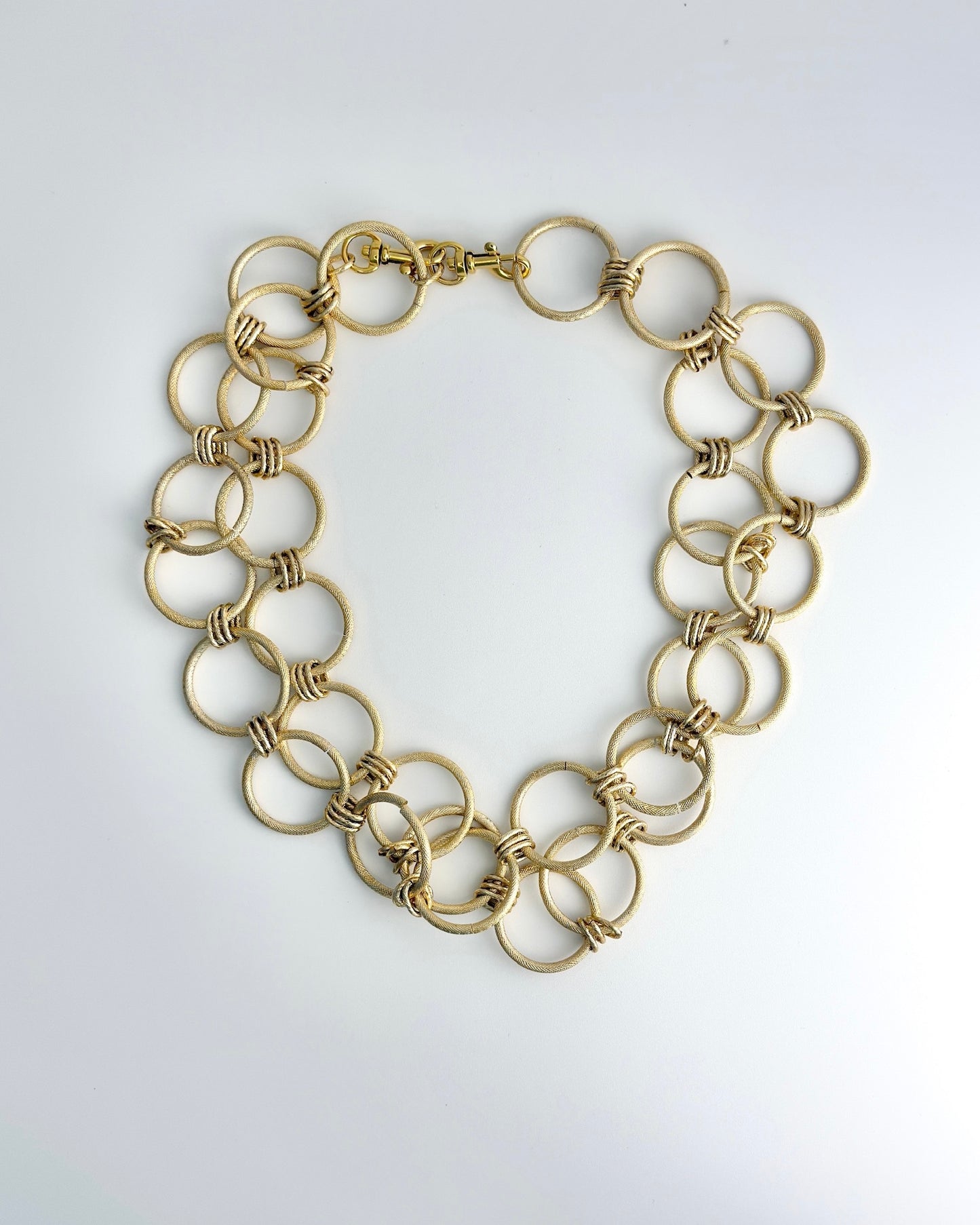 Yochi Abstract Golden Circle Necklace