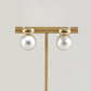 Resin Round Stud Earrings - Pearl