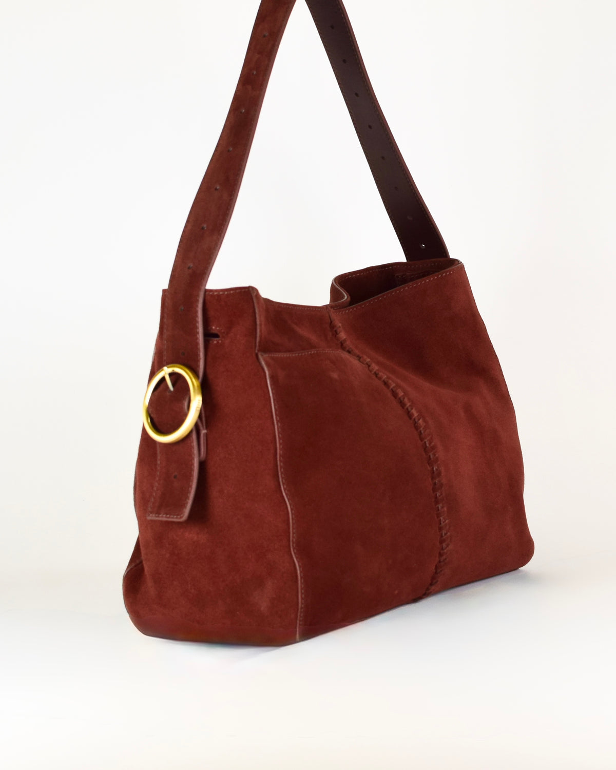 Hobo Render Shoulder Bag - Suede Chocolate