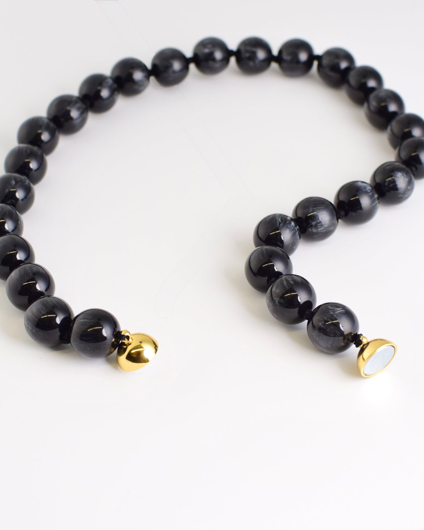 Black Round Stone Necklace