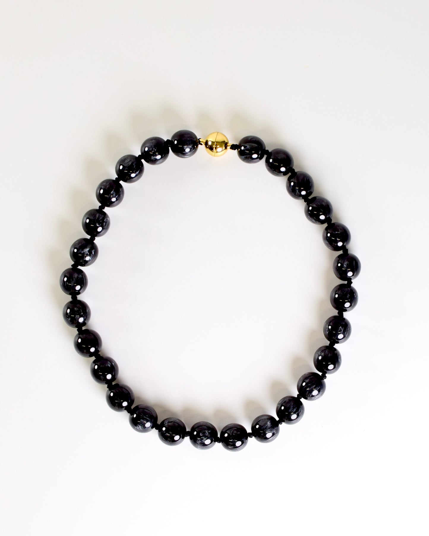 Black Round Stone Necklace