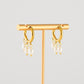 Triple Pearl Charm Huggie Earrings