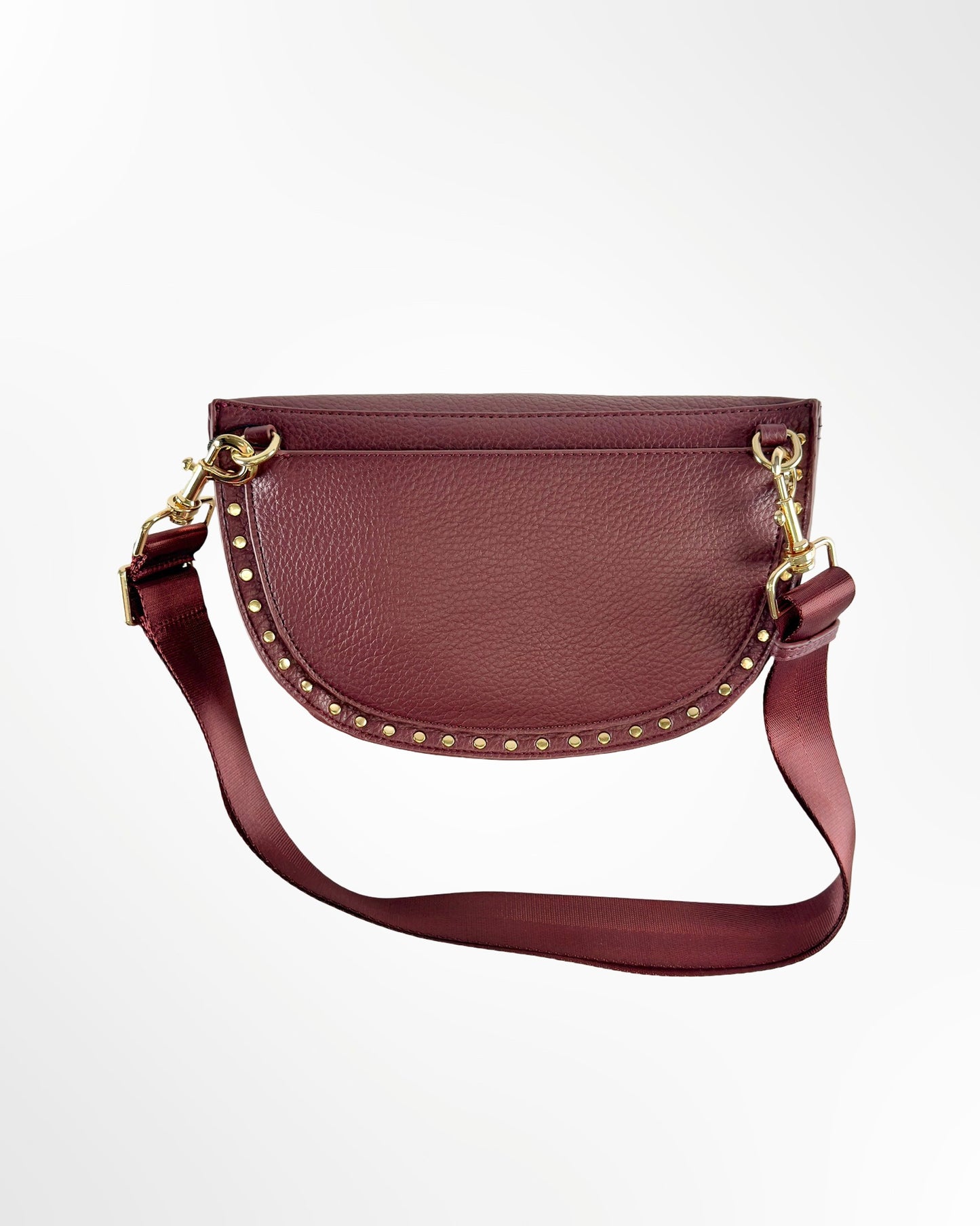 Fanny Pack With Studs - Burgundy