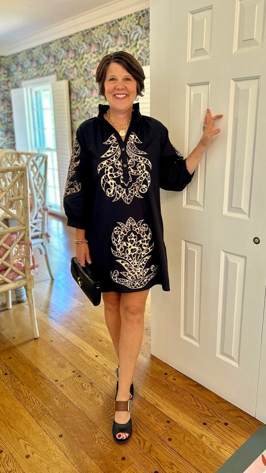 Animal Print Applique Dress
