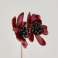 Resin Flower Statement Earrings - Red