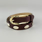 Coffee Leather Belt With Silver Oval Studs