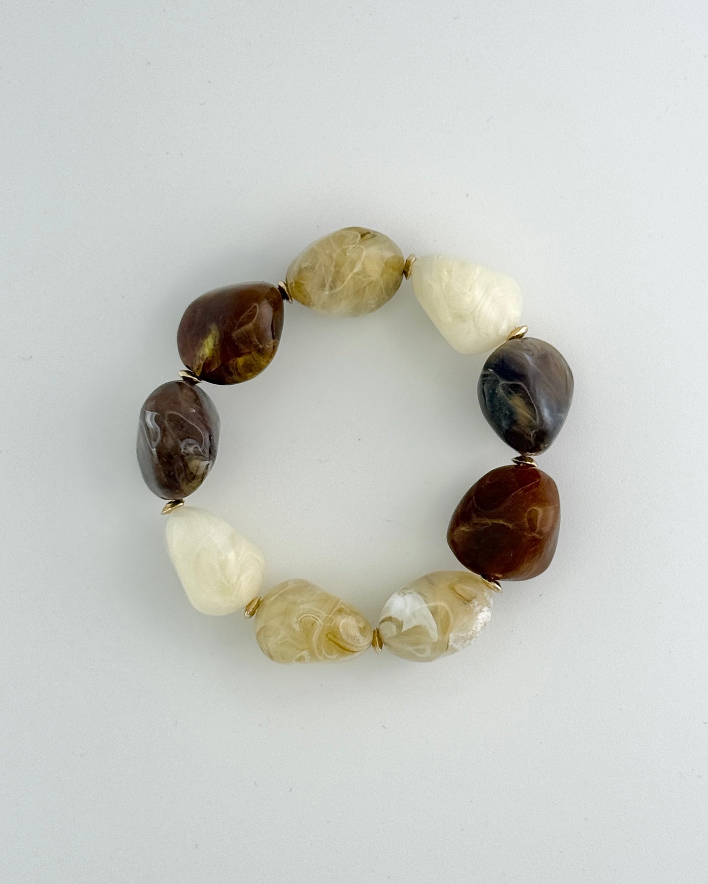 Stone Bead Bracelet - Brown