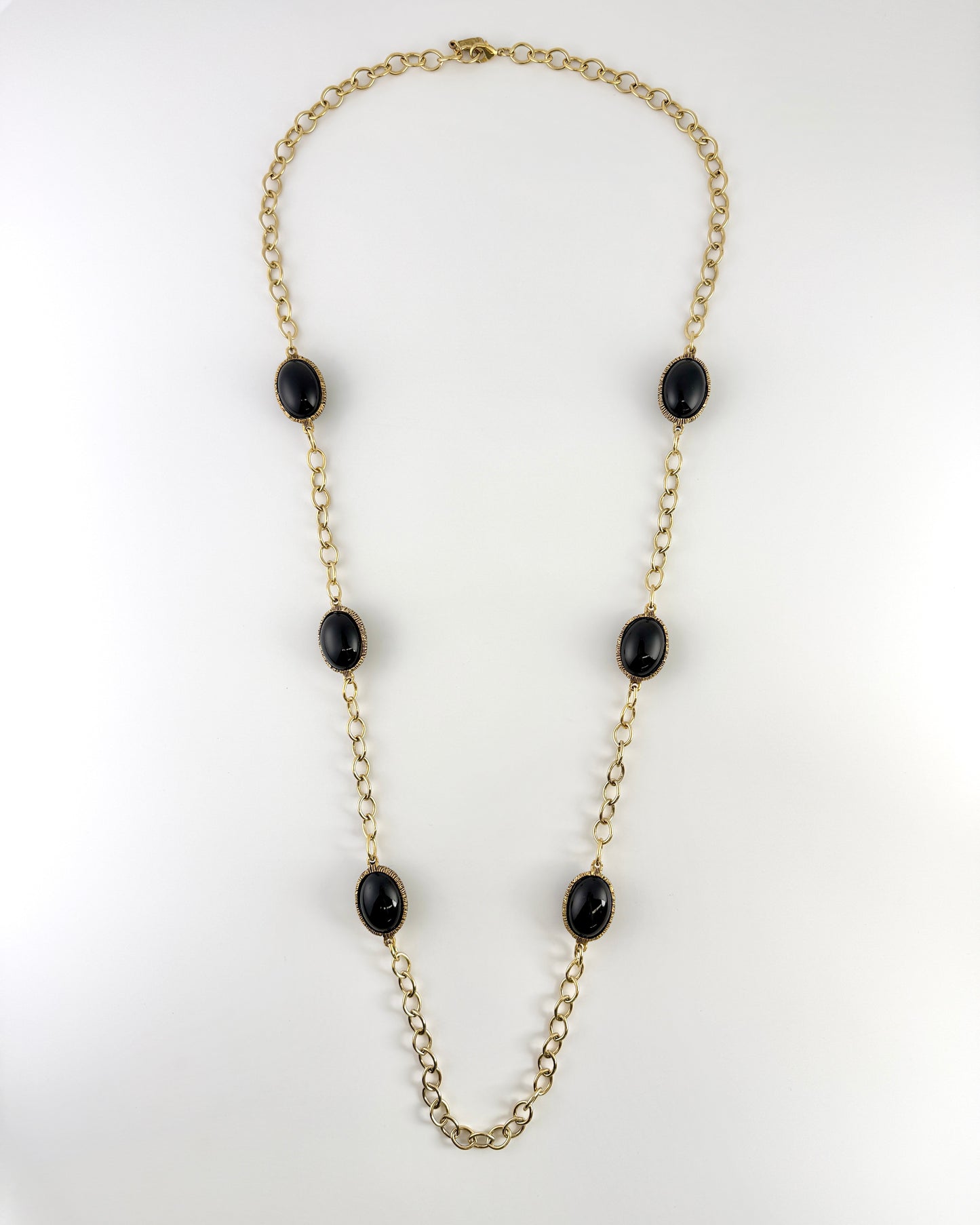 Long Black Stone Necklace